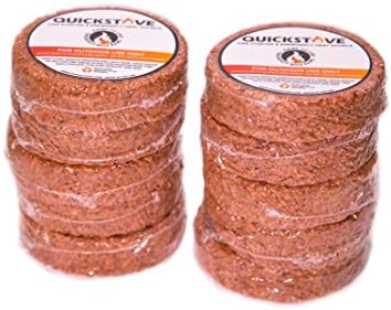 Waterproof Fire Starter Fuel Disks (Pack of 10) - Quick flame perfect for camping backpacking hiking and emergency survival kit - Usable for fireplace camp stove or campfire