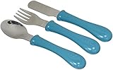 BEABA 3 Piece Stainless Steel Cutlery, Peacock