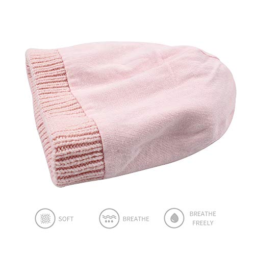 Winter Warm Knitted Baby Hat for Girls Cotton Lined Infant Toddler Girls Hat Autumn Cute Bow Classic Girls Beanie 0-6Y (Pink(Mom+Girl), L)
