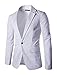uxcell Men's Notched Lapel Button Slim Fit Casual Lightweight Sport Coats Blazer 40 White