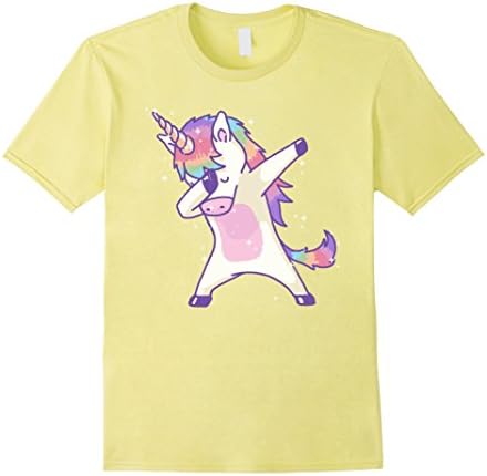 Mens Women's Dabbing Unicorn Shirt Dab Hip Hop Magic Girl Clothes 3XL Lemon