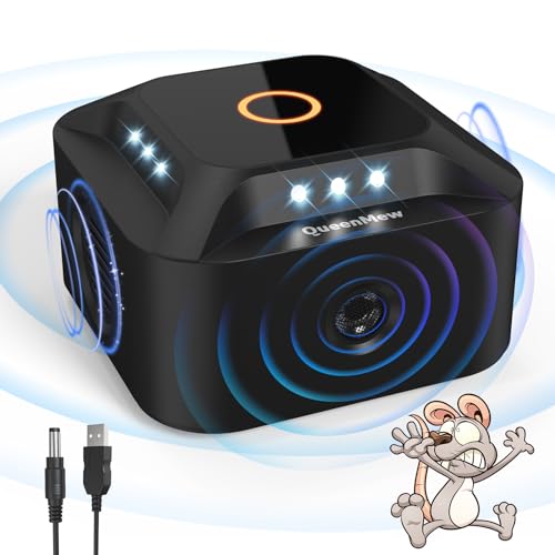outsweat Ultrasonic Mice and Rats 360°, 3 Modes Anti Mouse Repellent Mice Plug in with 12 Strobe Lights, 300 M² Wide Range Ultrasonic Anti-Rodent for Mice, Rat, Spider Moth Ant