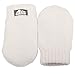 Baby toddler girl warm fleece lined thumbless knit mittens for fall winter (Mitten S: 0-9m, Creamy white)