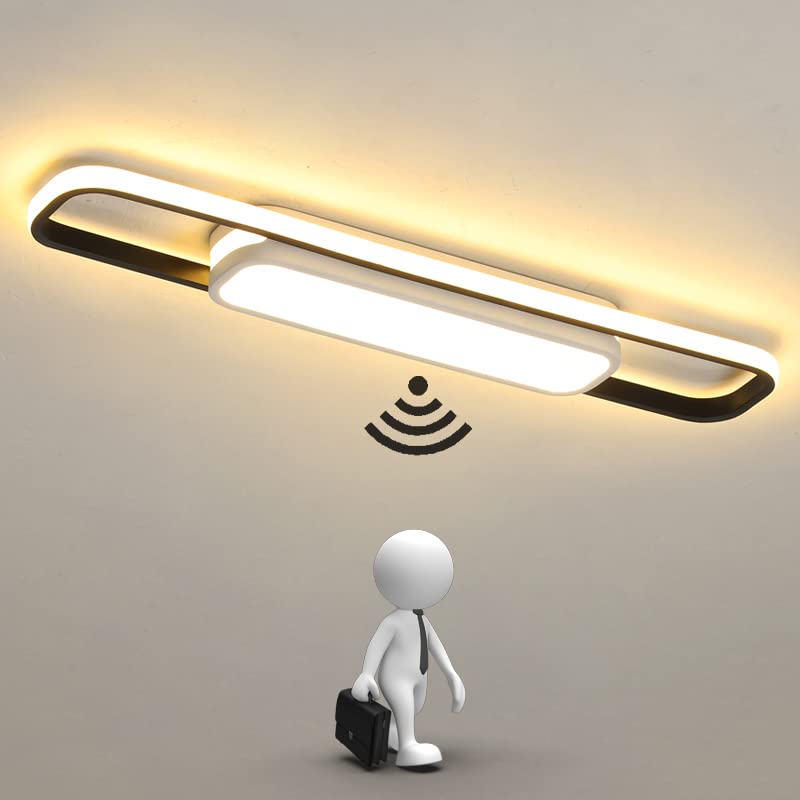 Radar Motion Sensor Ceiling Lights LED Indoor Modern Hallway Ceiling Lamp with Daylight Sensor 3000K Ceiling Lighting for Hallway Living Room Bedroom Stairway Porch Garage Entrance Stairs Aisle (80cm)