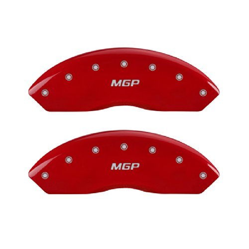 MGP Caliper Covers 10095SMGPRD 'MGP' Engraved Caliper Cover with Red Powder Coat Finish and Silver Characters, (Set of 4) (Certified Refurbished)