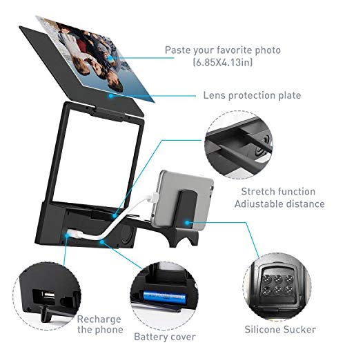 GLISTON 8'' 3D Phone Screen Enlarger with Bluetooth Speaker, Screen