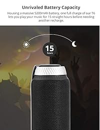 Altavoz Bluetooth portátil con sonido estéreo superior, Tronsmart T6 de 25 W con doble controlador, 15 horas de tiempo de reproducción, altavoz inalámbrico con graves profundos, llamadas manos libres, perfecto para el hogar, al aire libre, iPhone, Android