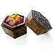 Jittasil Hand-Carved Soap Flower, Rainbow Plumeria Gift Set In Wood Case, 4 Inch