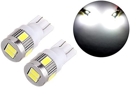2Pk Extremely Bright 5730 Chipset LED Bulbs for Car Interior Lights License Plate Dome Map Side Marker Door Courtesy Wedge T10 W5W 168 192 194 2825 6000K Ultra White