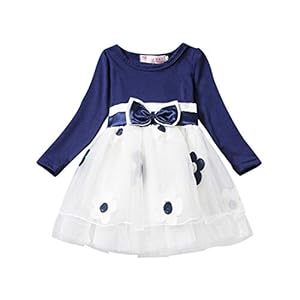 Baby Meisjes Jurk 6M-4T Kant Stiksels Tutu Prinses Jurken Kinderen Feest Bloemen Tule Rok Peuter Lange Mouw Strik Leuke…