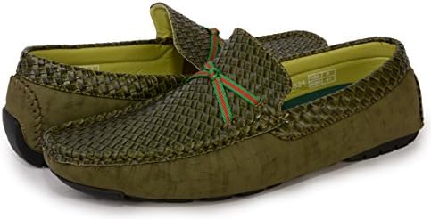 Quentin Ashford Mens Faux Leather Loafers โ Slip On Moccasin Shoes with Thin Bow