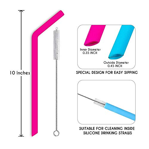 Ninja Blender Replacement Parts- Premium Bottom Blade 16-Ounce Cups Spout Lids Gaskets and Silicone Straws with Cleaning Brushe Ninja Fit BL770 BL740 BL773 BL660 Professional Blender - Thumbnail 4