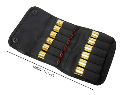 PetriStor Shooter's Pouch Nylon Ammo Cartridge Belt Holder Shotgun 12 16 Gauge Shotshell Carrier Hunting Accessories (Black)