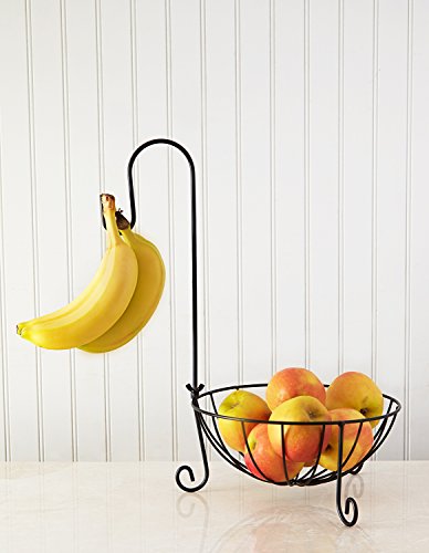 Fruit Basket With Detachable Banana Hanger Hook A Countertop