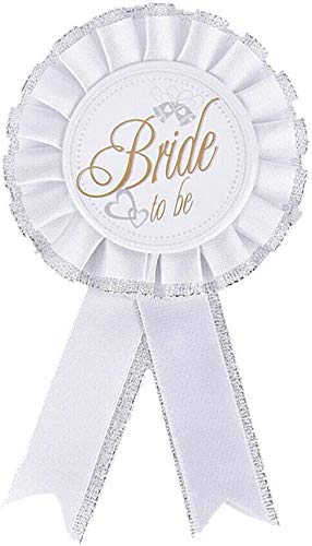 Bride to BE Hen Night Party Do Gift Filler Rosette Badge White Gold Silver Accessory Gift Hen Bachelor Pre Wedding Prop Engagement Celebration Rosette Accessories