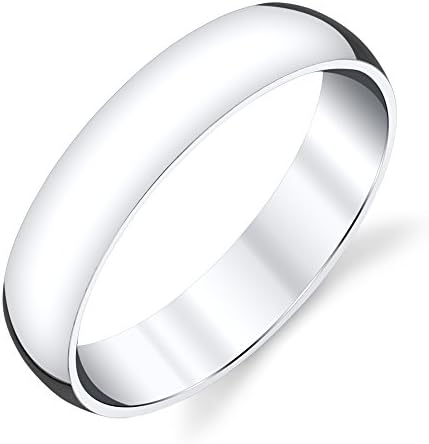 5mm Plain Dome Sterling Silver Mens Wedding Band Comfort Fit Ring #SEVB011