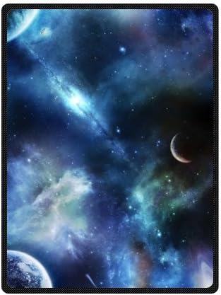 Galaxy Nebula Universe Space Art Fleece Travel Blanket Throw Blanket With Refined Size 58" x 80" (Large)