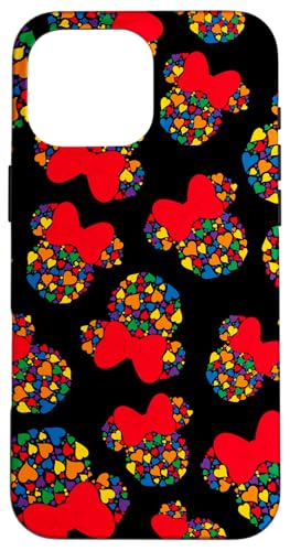 iPhone 16 Pro Max Disney Minnie Mouse Icon Rainbow Hearts Black Case