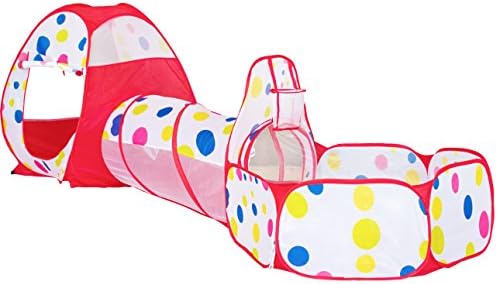 Portable Children Play House. 3-in-1 Combination with Tent, Tunnel and Ball Pit, Foldable Play Pen Suitable for Both Indoor and Outdoor Usage