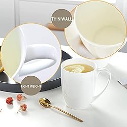 Upscale Coffee Mug Set, Fine Bone China Coffee Cups