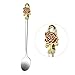 r's Day Gifts For MomClear Glash Spoon Set Unique Rose Flower Enamel Design Valentine's Day Birthday Decoration Wedding Gift (Box Short Red)