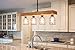 Barrister & Joiner Rustic Decor Triple Wood Beam Chandelier - Rustic Lighting for Kitchen Island, Dining Room, Bar, Industrial, and Billiard Table - Wooden Vintage Light with Edison Cages