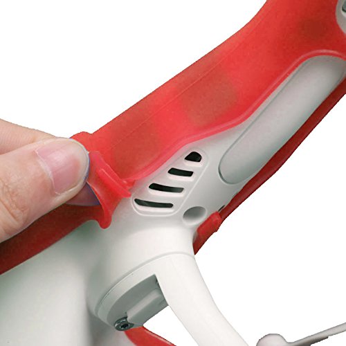O'woda Silicone Dustproof Body Cover Scratch Dirt Thickened Water Splash Case Protection Protective Soft Shell Spare Parts for DJI Phantom 3 (Red)