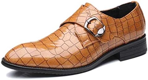 Starttwin Mens Formal Shoes Handmade Monk Strap Comfortable Business Dress Shoes