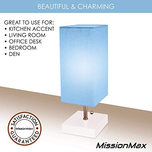 Modern Small Table Lamp w USB Quick Charging Port, Blue, Great LED Lamp, Bedside Lamp, LED Desk Lamp, Bedroom Lamps, Table Light, Nightstand Lamp, Lamps for Bedrooms, 5% Discount for Set of 2