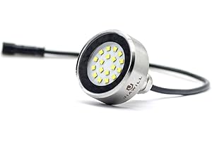 Jiawill Boat Drain Plug Light Smart Control System Use Out of Water DC 9~32V 316L Stainless Steel (Blue)