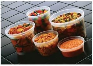 300 pc Plastic Deli Food Storage Container DELItainer 50 Sets Each 8-16-32 oz w/Bonus FDL Picks