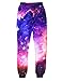 Uideazone juniors Fashion 3D Printed Star Galaxy Sports Joggers Pants Sweatpants Medium purple 1 Medium