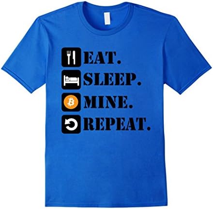 Mens Bitcoin Mine Original Crypto Btc Tshirt Medium Royal Blue