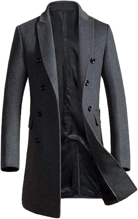 III-Fashions Mens Black Leather Trench Coat – Long Leather