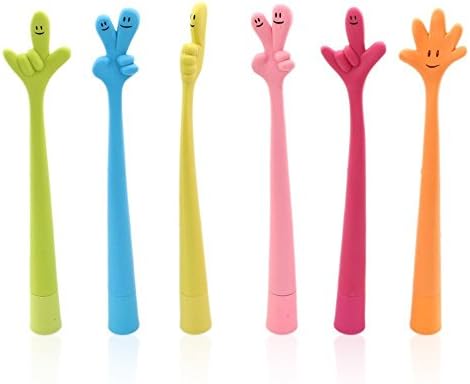 EOM Beautiful Flower Pens Roses Ballpoint Pen Daisy Pen Bone Pens Cartoon ball-point Pen (6pcs Gesture pen)
