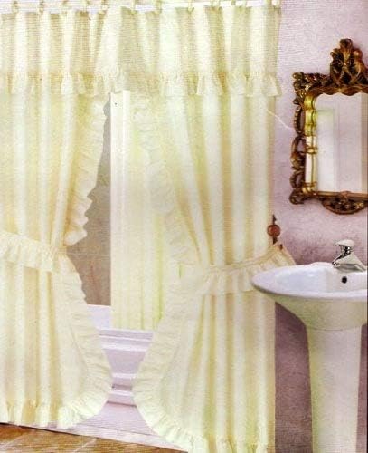 Amazon Com Double Swag Shower Curtain Liner And Rings Beige