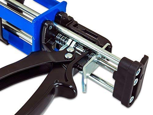 AES Industries 200mL 1:1 and 2:1 Dual Cartridge Applicator Gun for Dispensing Panel Bond Adhesive, Fillers, Structural Epoxy, Plastic Repair Epoxy and Adhesives
