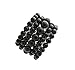 Fashion21 Women's Simulated Pearl Stretch Bracelet Stack 5 Piece Set (Black)