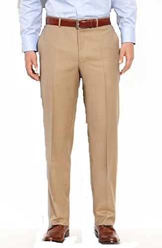 Canali Tan Solid 100% Wool Made in Italy Flat Front New Men's Dress Pants (46W US 56W EUR)