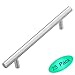 LIZAVO 701-128SN Brushed Satin Nickel Cabinet Pulls Solid Modern Euro Style T Bar Kitchen Cabinet Handles- 5