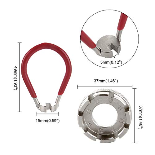WEAVERBIRD Bicycle Spoke Wrench Cycling Pocket Tools 6 in 1 Hard Steel Bike Rim Correct Kit