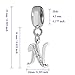 Alphabet Charm Letter Beads Solid 925 Sterling Silver with Cubic Stones, Complete A~Z Gift Options fit Pandora European Bracelets (N)