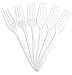 [50 Forks] Embellish Crystal Clear Disposable Heavy Duty Plastic Forks, Ideal For Wedding, Catering, Parties, Buffets, Events, Or Everyday Use,