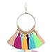 Outee 16 Pairs Tassel Earrings Colorful Long Layered Thread Ball Dangle Earrings Tassel Hoop Fringe Bohemian Tiered Tassel Drop Earrings Stud Earrings Set Fashion Jewelry for Women Gift