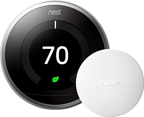 Nest 3rd Generation Learning Programmable Wi-Fi Thermostat with Bonus Temperature Sensor - Stainless Steel - Thumbnail 6