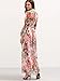 Floerns Women's Long Sleeve Chiffon Rose Print Spring Maxi dress