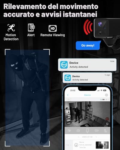 UCOCARE Mini Camera with 4G SIM Wireless Indoor Battery, 5200 mAh FHD Portable Mini Camera 4G without WiFi, AI Motion Detection, 160° Vision, 10 m Night Vision