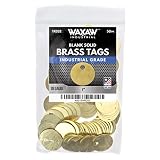 1" Solid Brass Stamping Tags (50 Pack) Industrial Grade 0.040" Blank Chits for Pipe Valves, Keys, Tool and Equipment Labeling | Made in USA
