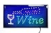 Wine Sign LED Neon Motion Light Sign On/Off Feature with Chain Pouring Liquid Animation for Bar, Winery, Home, Restaurant (19x10x1)