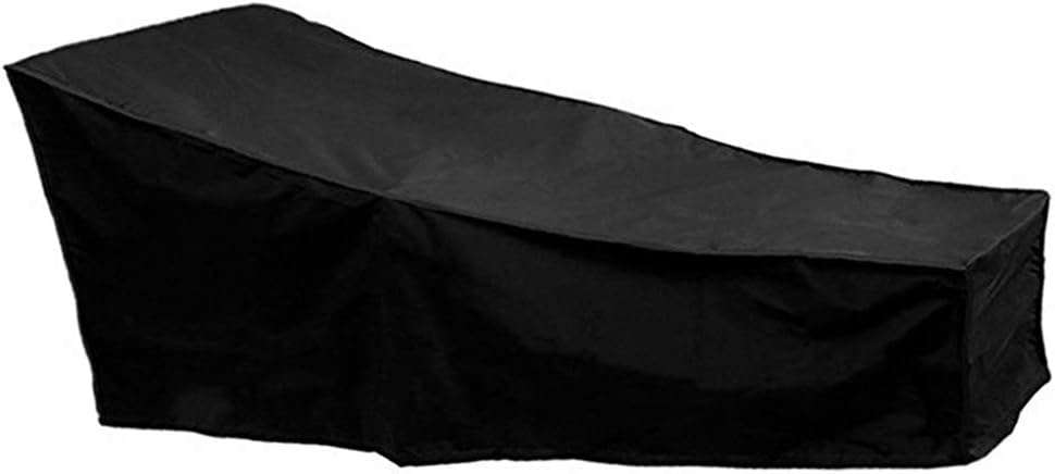 Outdoor Sunbed Cover Sun Lounger Covers Garden Portable Waterproof Furniture Protector Anti-UV Dust-proof Black 2.08m X 0.76m X 0.41-0.79m(1pack)